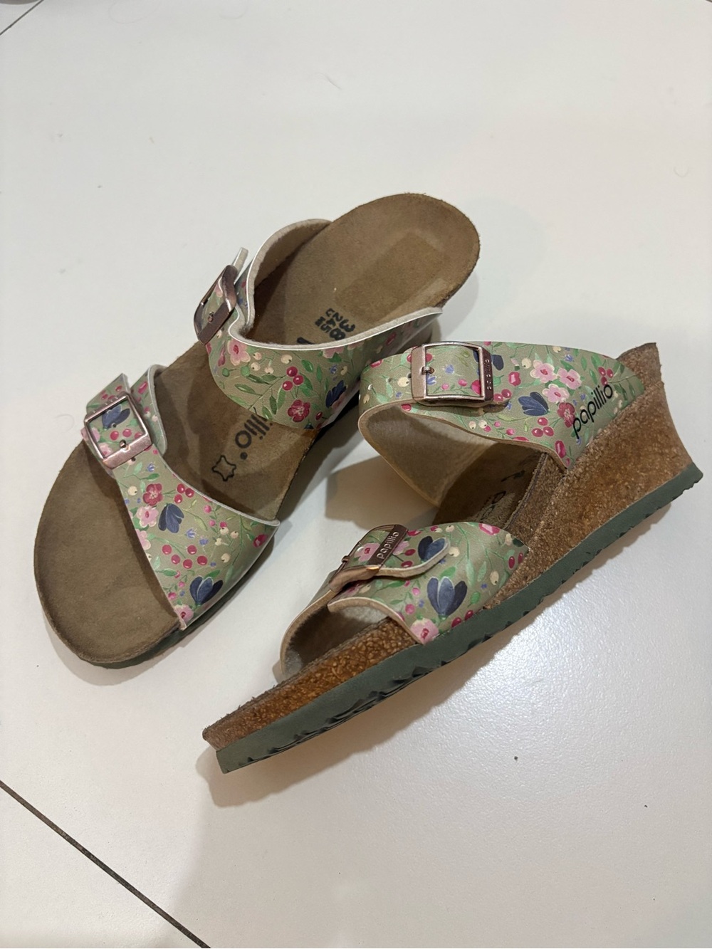 Papillio Birkenstock Dorothy Bikro Flor Wedge Meadow Flowers 38